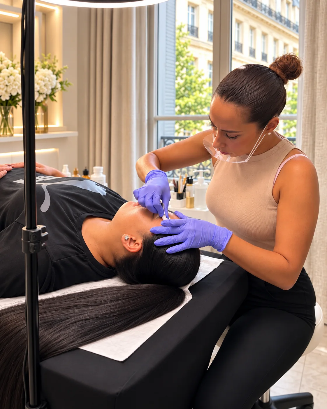 Aoitef réalisant une prestation de beauté à la Maison
